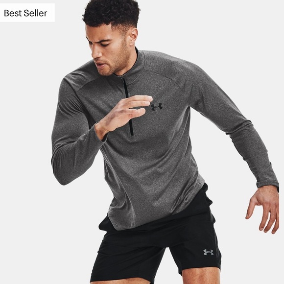 NWOT Under Armour Grey Jacket Mens’ Large Half-zip Carbon Heather - Picture 5 of 10